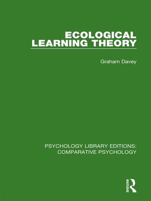 cover image of Ecological Learning Theory